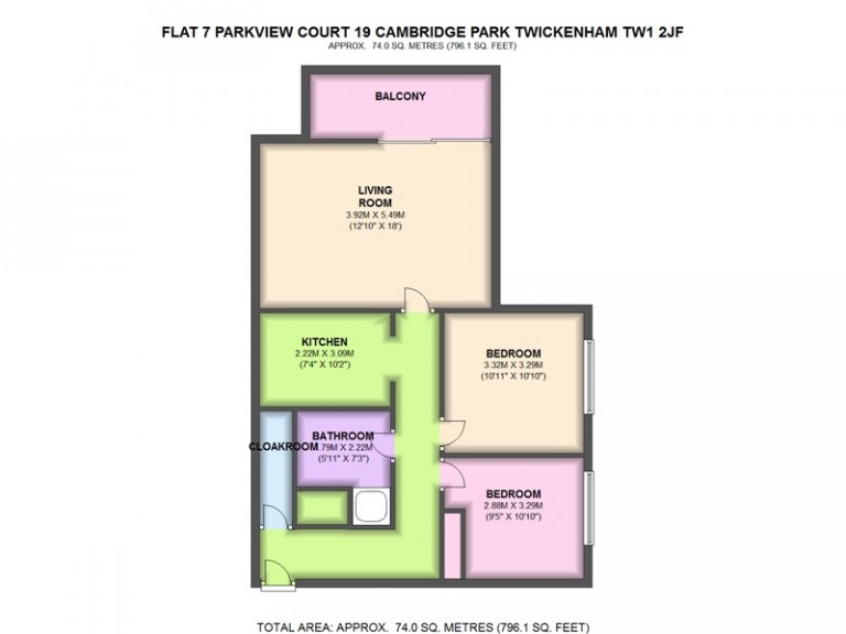 Floorplans For Parkview Court, Cambridge Park, East Twickenham