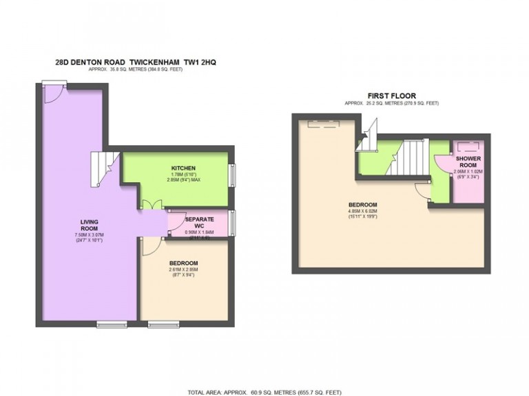 Floorplans For Denton Road, Twickenham